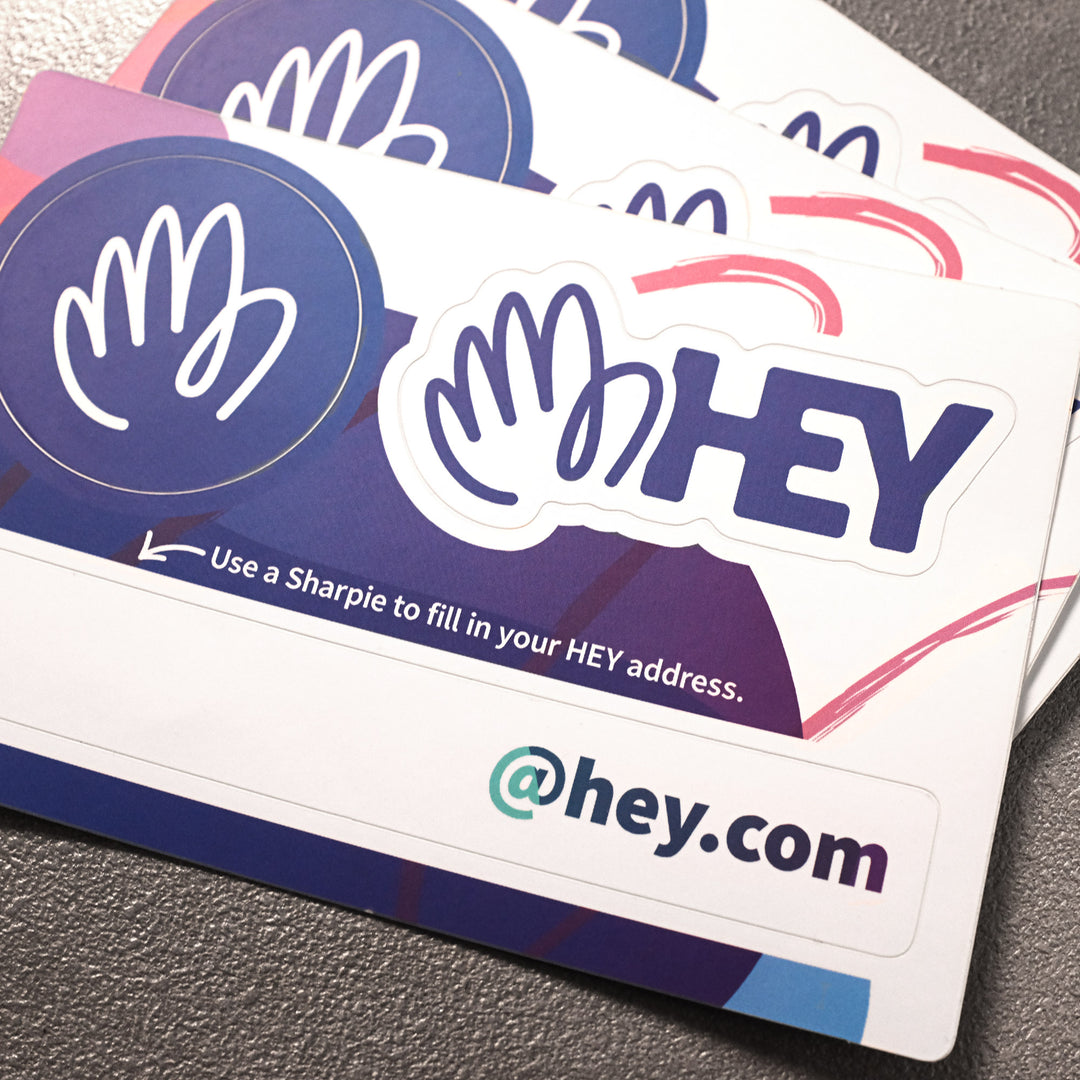 Hey Label HEY logo sticker sheet – Basecamp